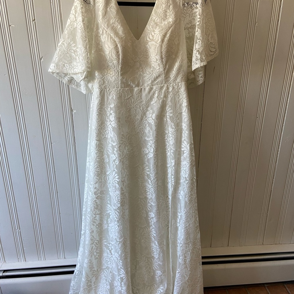Shein Lace Maxi Wedding Dress Size Large